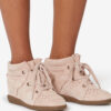 Bobby Perforated Suede Leather Wedge Sneakers