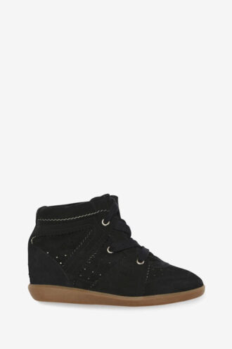 Bobby Suede Calfskin Leather Wedge Sneakers