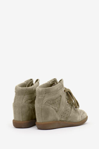 Bobby Suede Calfskin Leather Wedge Sneakers