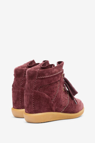 Bobby Suede Calfskin Leather Wedge Sneakers