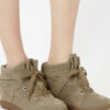 Bobby Suede Calfskin Leather Wedge Sneakers