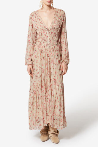 Briane Long Crinkled Muslin Dress