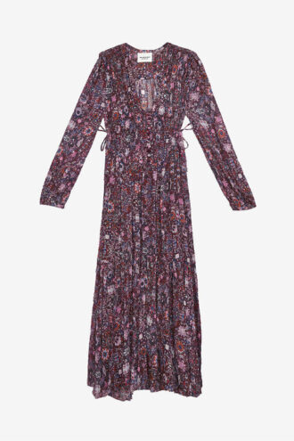 Briane Long Printed Crepe Dress