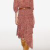 Brigitte Frilly Printed Midi Skirt