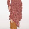 Brigitte Frilly Printed Midi Skirt