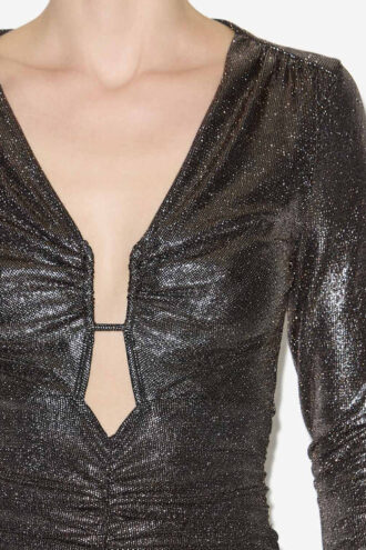 Buffy Draped Metallic Top