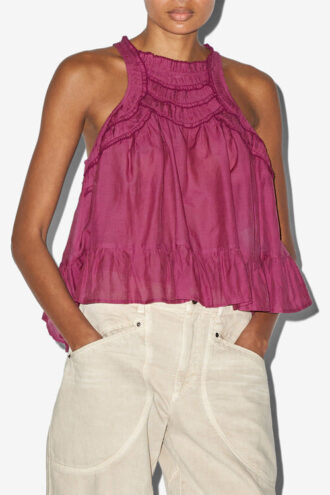 Carlee Gathered Cotton Top
