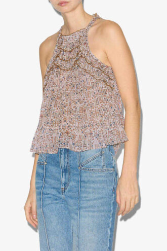 Carlee Gathered Cotton Top