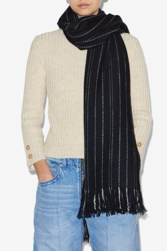 Carlysta Long Striped Cashmere and Wool Scarf