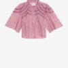 Carmen Printed and Gathered Cotton Voile Top