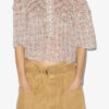 Carmen Printed and Gathered Cotton Voile Top