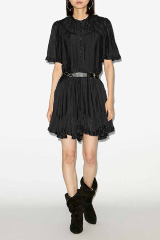 Celyana Short Gathered Cotton Dress