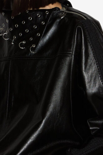 Cendrine Leather Sweatshirt