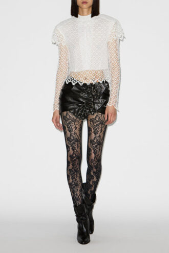 Chani Draped Leather Mini Skirt