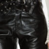Chazia Straight-Leg Leather Pants