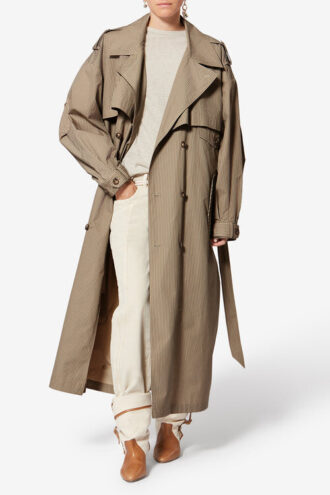 Chilma Striped Cotton Trench Coat