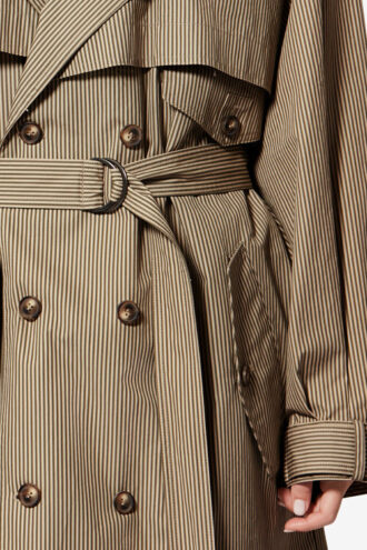 Chilma Striped Cotton Trench Coat