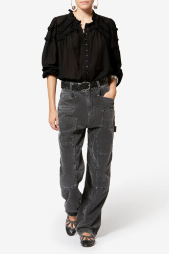 Christa Gathered Cotton Blouse