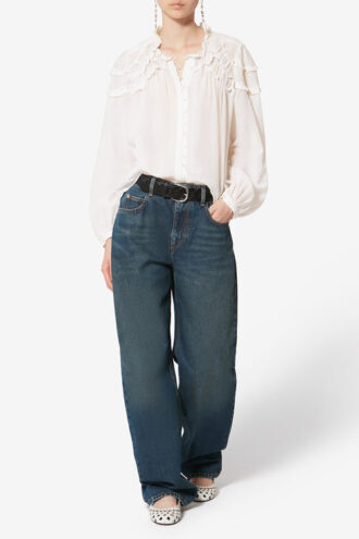 Christa Gathered Cotton Blouse
