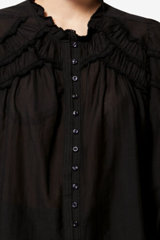 Christa Gathered Cotton Blouse