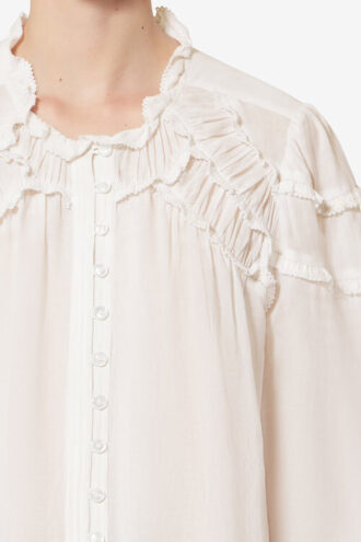 Christa Gathered Cotton Blouse