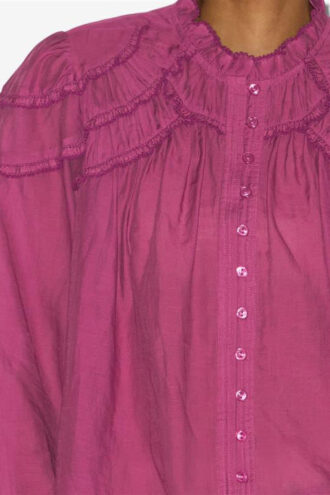Christa Gathered Cotton Blouse