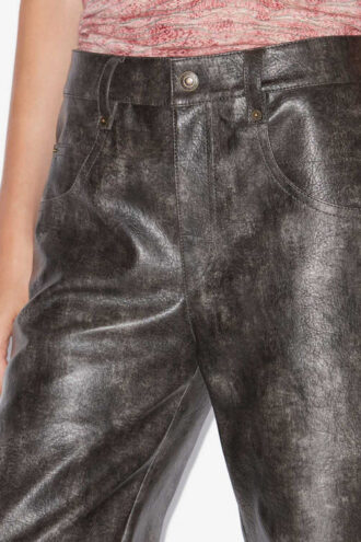 Coralea Loose Fit Faux Leather Pants