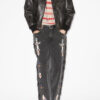 Crisley Faux Leather Bomber Jacket