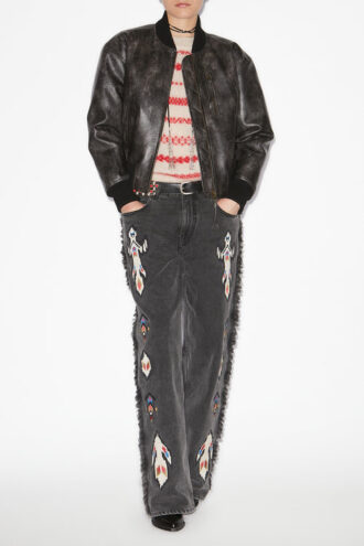 Crisley Faux Leather Bomber Jacket