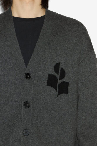 Curtis Wool and Cotton Cardigan with Logo
