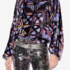 Dabia Top in Printed Velvet