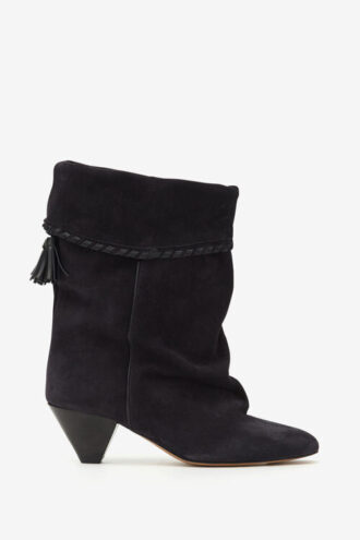 Dalby Draped Suede Calfskin Leather Boots