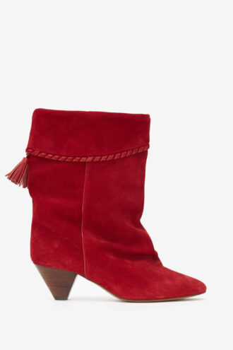 Dalby Draped Suede Calfskin Leather Boots