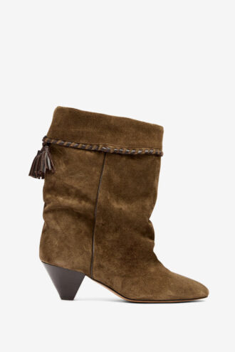 Dalby Draped Suede Calfskin Leather Boots