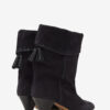 Dalby Draped Suede Calfskin Leather Boots
