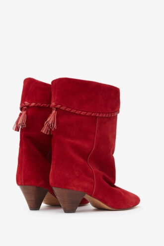 Dalby Draped Suede Calfskin Leather Boots