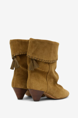 Dalby Draped Suede Calfskin Leather Boots