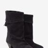 Dalby Draped Suede Calfskin Leather Boots