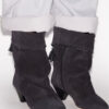 Dalby Draped Suede Calfskin Leather Boots