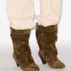 Dalby Draped Suede Calfskin Leather Boots