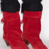Dalby Draped Suede Calfskin Leather Boots