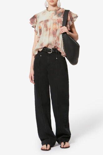 Dalyane Frilly Printed Cotton Voile Top
