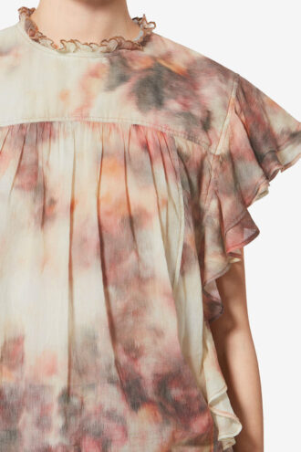 Dalyane Frilly Printed Cotton Voile Top