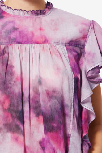 Dalyane Frilly Printed Cotton Voile Top