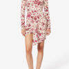 Danka Printed Draped Stretch Silk Top