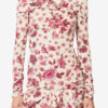 Danka Printed Draped Stretch Silk Top