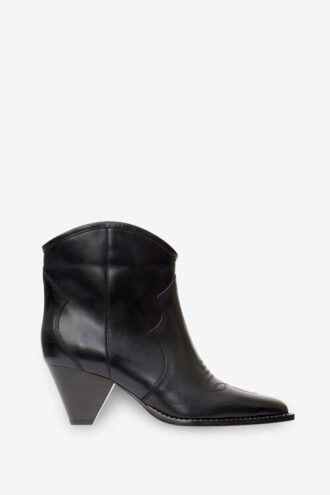 Darizo High-Heeled Leather Cowboy Boots