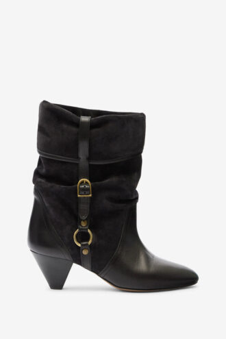 Darner Buckle Suede Leather Boots