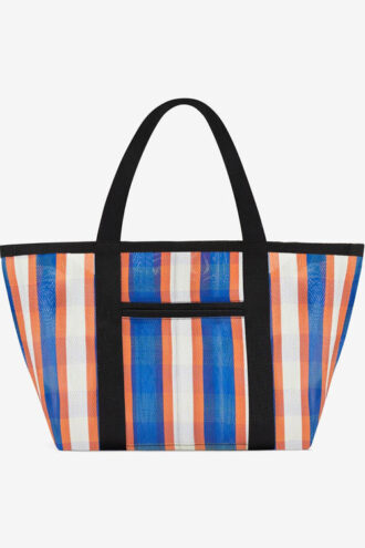 Darwen Shoulder Tote Bag in Striped Nylon