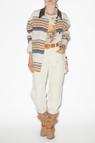 Dayvi Striped Wool Overshirt Coat